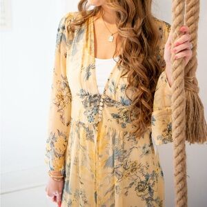 Yellow Floral Robe Intimates
